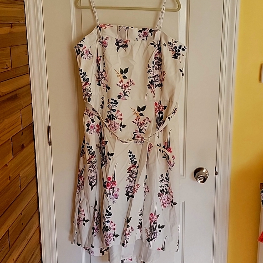Floral high low dress strapless with insertable straps